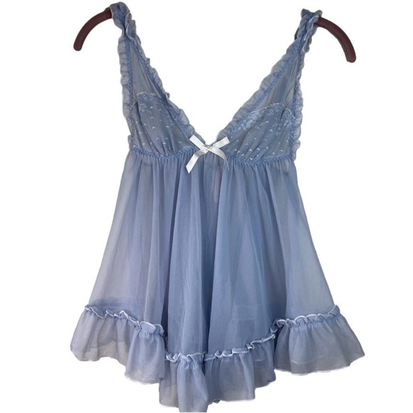 Victoria's Secret Other - Victoria secrets baby doll blue sheer top size small